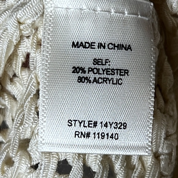 Double Zero Fringed Open Cover Up Sz Medium - Picture 6 of 9